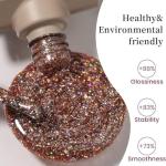 MAYCHAO Clear Pink Glitter Gel Nail Polish 15ML