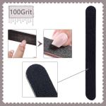 3 Pack Black Professional Nail Files, 100/180 Grit