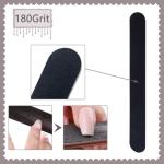 3 Pack Black Professional Nail Files, 100/180 Grit
