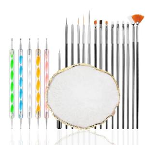 21-Piece Nail Art Tool Kit with Palette & Brushes