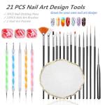 21-Piece Nail Art Tool Kit with Palette & Brushes