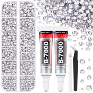 6100 Pcs Clear Resin Rhinestones & Jewelry Glue
