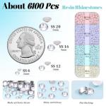 6100 Pcs Clear Resin Rhinestones & Jewelry Glue