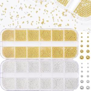 Mix of Gold and Silver Caviar Nail Beads