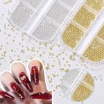 Mix of Gold and Silver Caviar Nail Beads