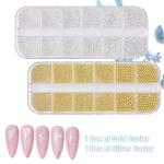 Mix of Gold and Silver Caviar Nail Beads
