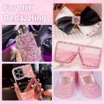 Pink Resin Rhinestones and Pearls Nail Charms