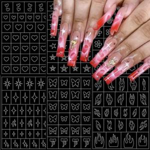 6 Sheets Nail Art Stencils for DIY Designs