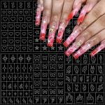 6 Sheets Nail Art Stencils for DIY Designs