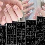 6 Sheets Nail Art Stencils for DIY Designs