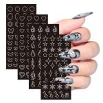 24 Sheets Nail Art Airbrush Stencils Stickers
