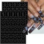 6 Sheets Nail Art Stencils for DIY Designs