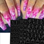 6 Sheets Nail Art Stencils for DIY Designs