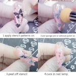 6 Sheets Nail Art Stencils for DIY Designs
