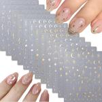 12 Sheets Moon Star Nail Art Stickers