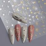12 Sheets Moon Star Nail Art Stickers