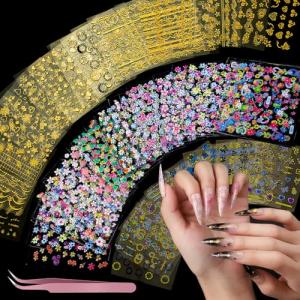 50 Sheets Floral Nail Art Stickers
