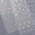 12 Sheets Moon Star Nail Art Stickers