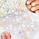 30 Sheets Colorful Flower Nail Art Stickers
