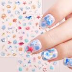 Beach-Themed 5D Nail Art Stickers Set