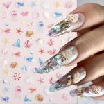Beach-Themed 5D Nail Art Stickers Set
