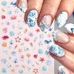 Beach-Themed 5D Nail Art Stickers Set