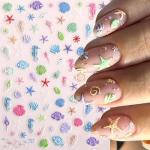Beach-Themed 5D Nail Art Stickers Set