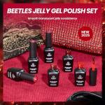 Beetles 6-Color Red Jelly Gel Nail Polish Set