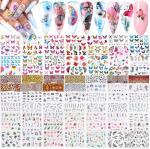 78 Sheets Colorful Butterfly Flower Nail Stickers