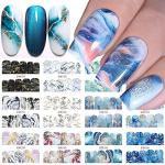 12 Sheets Holographic Nail Water Transfer Decals