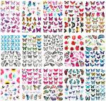 78 Sheets Colorful Butterfly Flower Nail Stickers