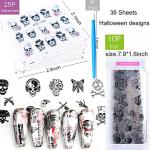 25 Halloween Water Transfer Nail Stickers Set