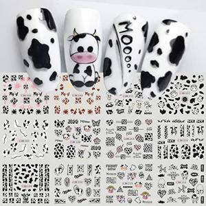 Cute Milk Cartoon Nail Art Stickers - 12 Sheets