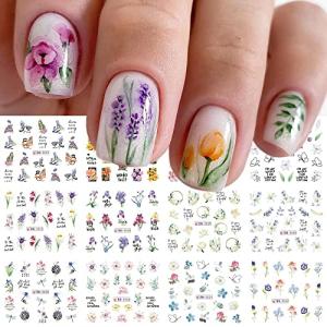 Flower Nail Art Stickers - 12 Sheets of Floral Fun