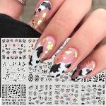 Cute Milk Cartoon Nail Art Stickers - 12 Sheets