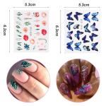 78 Sheets Colorful Butterfly Flower Nail Stickers