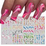 Colorful Stripes Nail Art Stickers - 36 Sheets