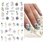 Flower Nail Art Stickers - 12 Sheets of Floral Fun