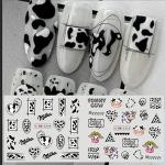 Cute Milk Cartoon Nail Art Stickers - 12 Sheets