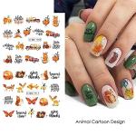 Autumn Nail Art Stickers with Leaves and Pumpkins