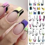 Colorful Stripes Nail Art Stickers - 36 Sheets