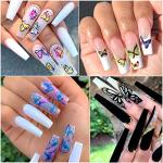78 Sheets Colorful Butterfly Flower Nail Stickers