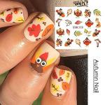 Autumn Nail Art Stickers with Leaves and Pumpkins