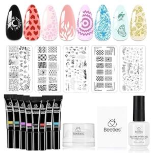 Beetles Nail Stamp Kit: 16 Pcs, 8 Colors