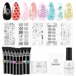 Beetles Nail Stamp Kit: 16 Pcs, 8 Colors