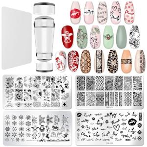 Nail Stamping Plate Kit with Fun Designs