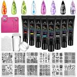 12-Piece Nail Stamping Plate Set - Animal & Flower Designs