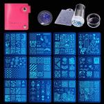 12-Piece Nail Stamping Plate Set - Animal & Flower Designs