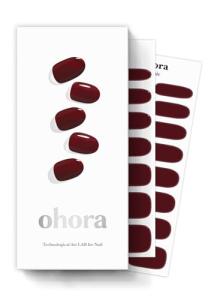 Ohora Burgundy Gel Nail Strips - Easy Application