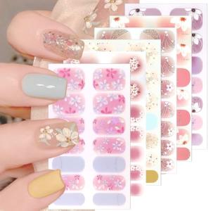 6 Spring Summer Flower Nail Gel Stickers